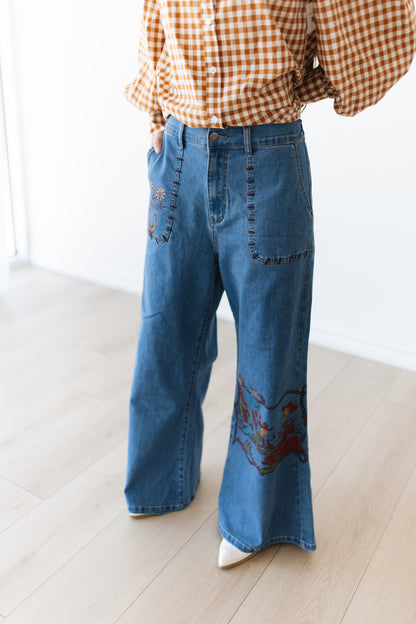 TH228 CAMPFIRE WIDE LEGGED DENIM JEAN (7 PIECE)