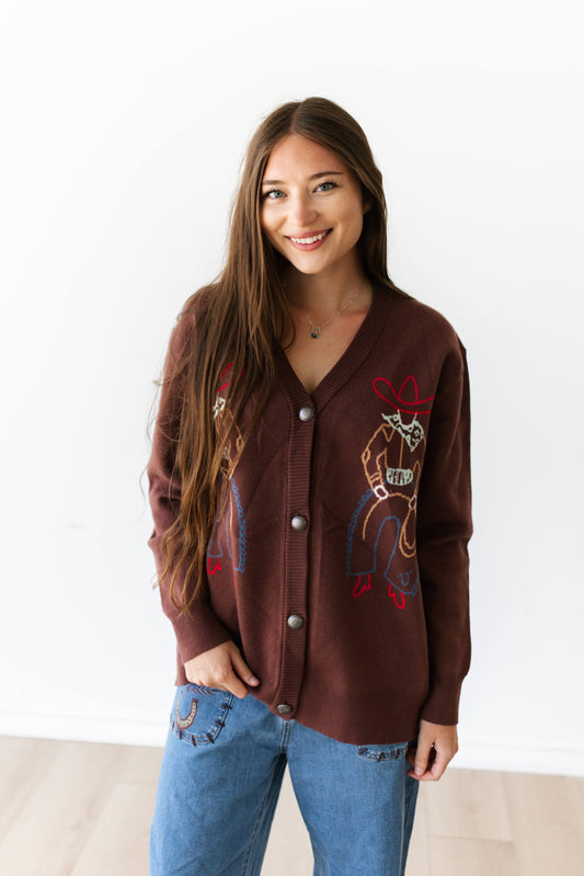 TH326 BROWN ROPING COWBOY ADD 4"  CARDI(7 Piece)