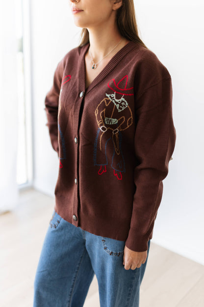 TH326 BROWN ROPING COWBOY ADD 4"  CARDI(7 Piece)
