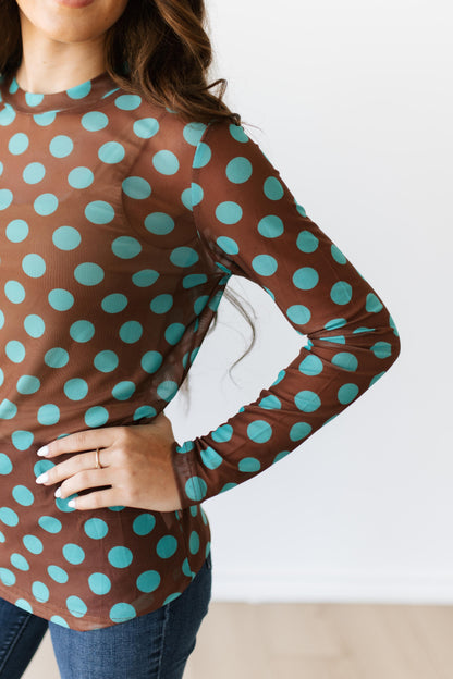 TH1221 BROWN TURQ DOT MESH (7 PIECE)
