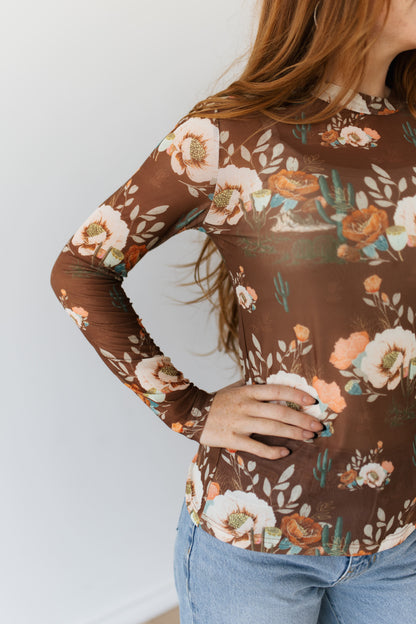 TH1221 BROWN DESERT FLORAL MESH (7 PIECE)