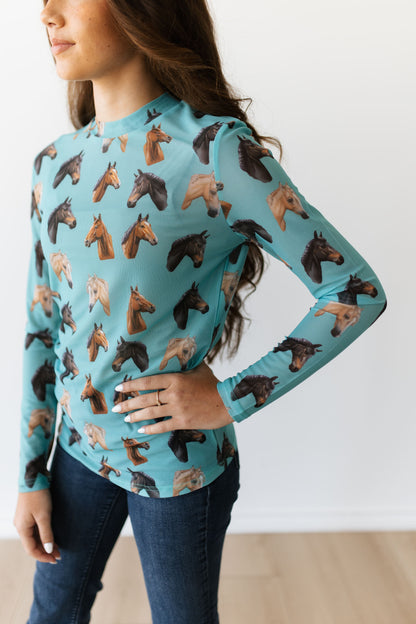 TH1221 S183 TURQUOISE HORSE MESH TOP (1 Piece)