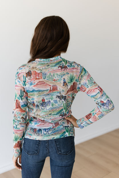 TH1221 WESTERN WATER COLOR MESH TOP (7 PIECE)