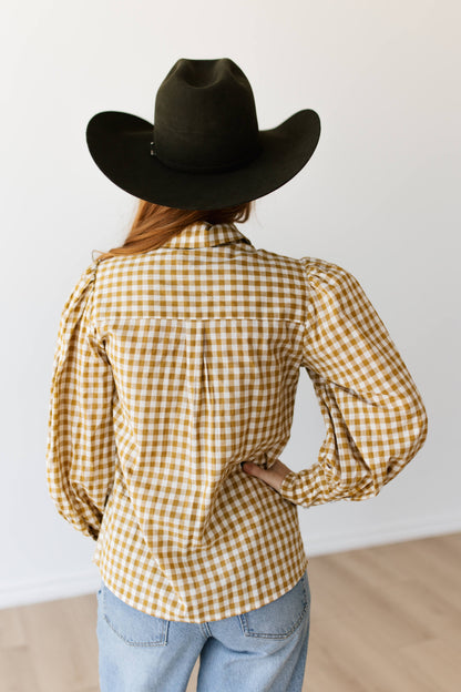 TH11-1  DIJON GINGHAM TOP WITH TIE (7 PIECE)