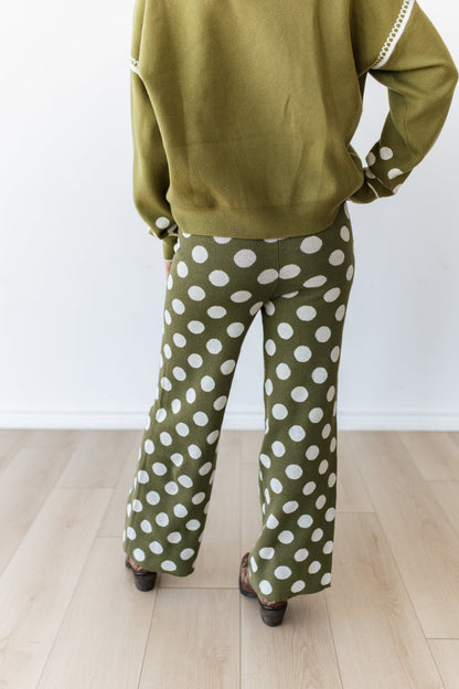 TH651 OLIVE DOT WIDE SWEATER PANT (7 PIECE)