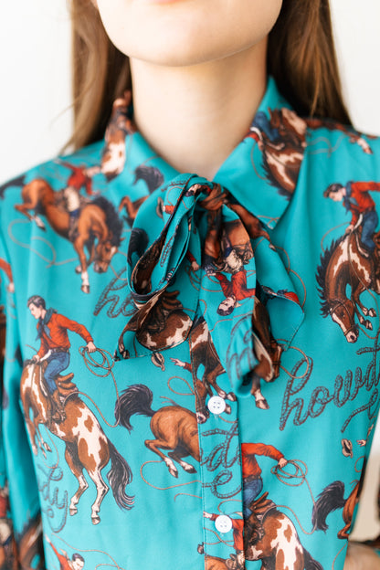 TH11-1  TURQUOISE HOWDY BUCKING HORSE (7 PIECE)