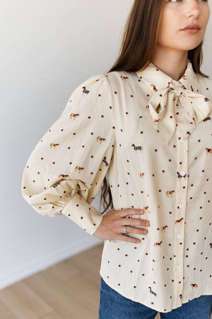 TH11-1  HORSE DOT BLOUSE (7 PIECES)
