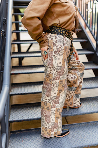 BOHO TAN DENIM CUFF PANT (7 PIECE)