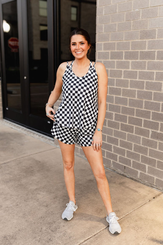 TH5 FLOWY SOLID CHECKER RIB TOP(1 Piece)
