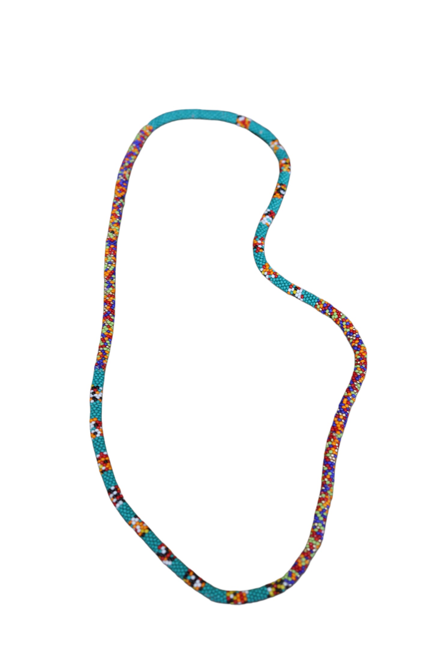 1012 HH252 TURQ  SEEDBEAD  NECKLACE