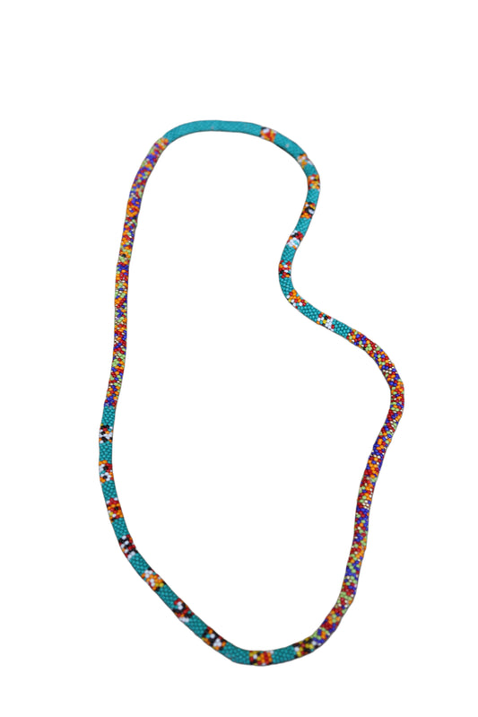1012 HH252 TURQ  SEEDBEAD  NECKLACE