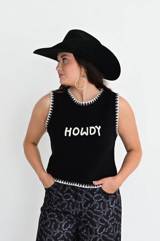 TH4215 BLACK / WHITE HOWDY PULLOVER SWEATER (7 Piece)