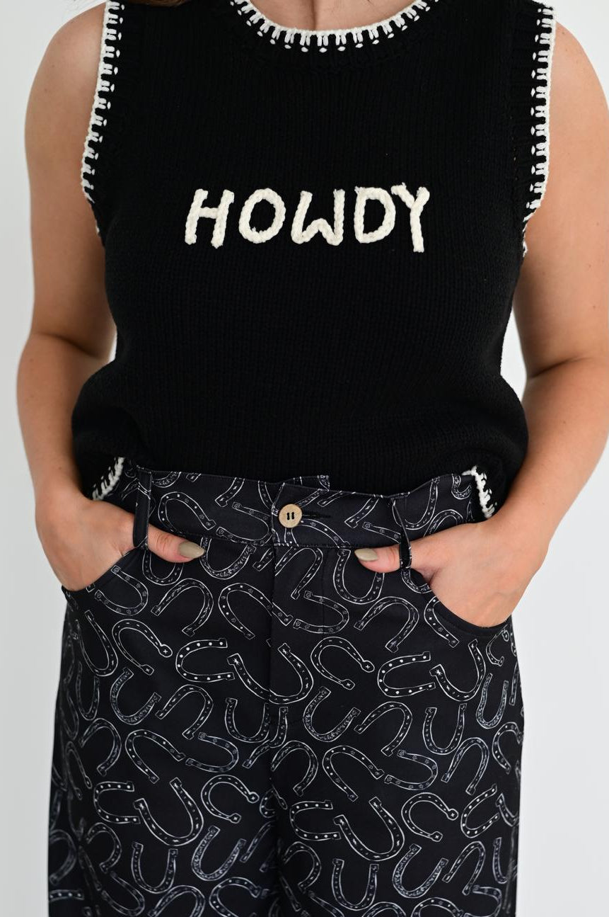 TH4215 BLACK / WHITE HOWDY PULLOVER SWEATER (7 PIECE)