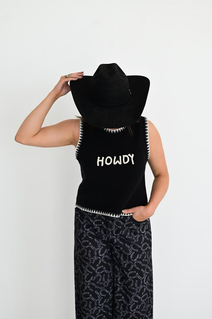 TH4215 BLACK / WHITE HOWDY PULLOVER SWEATER (7 PIECE)