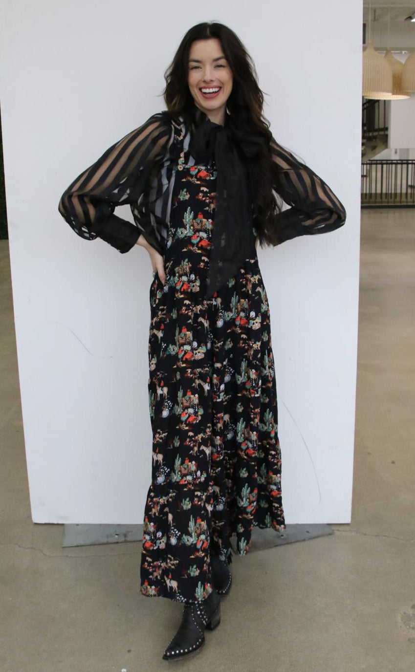 TH86 Overall RUFFLE ROMPER BLACK WAGON (7 Piece)