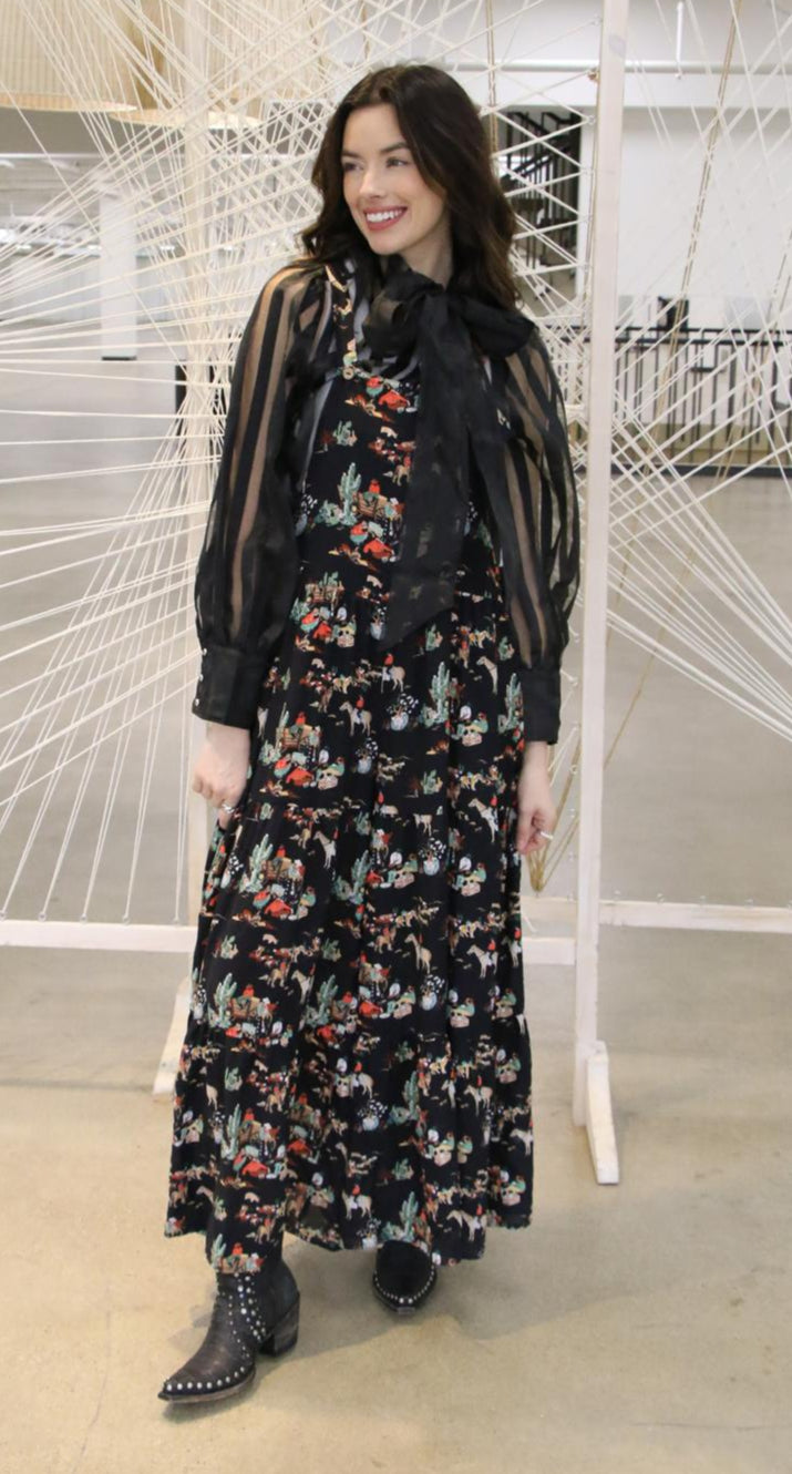 TH86 Overall RUFFLE ROMPER BLACK WAGON (7 Piece)