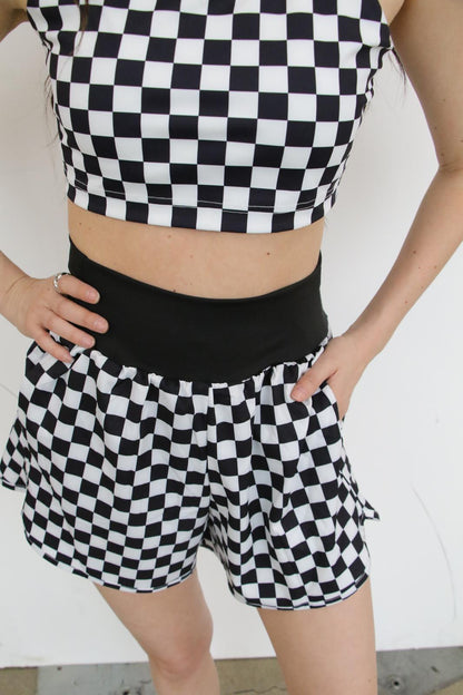 TH9 BLACK CHECK CRISSCROSS ACTIVE BRA(1 Piece)