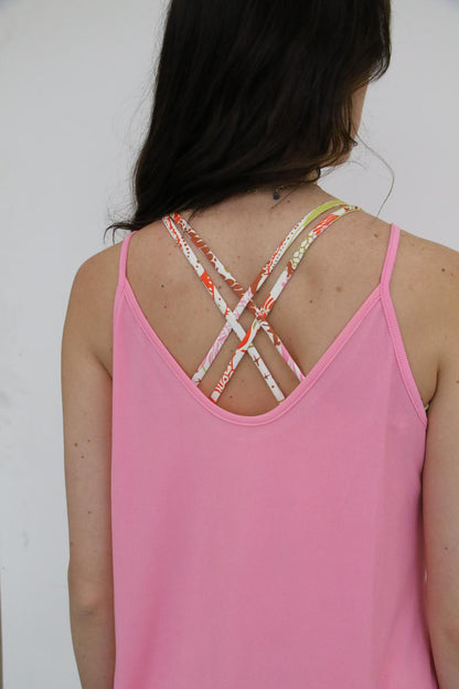 TH5 FLOWY SOLID PINK RIB TOP(7 Piece)