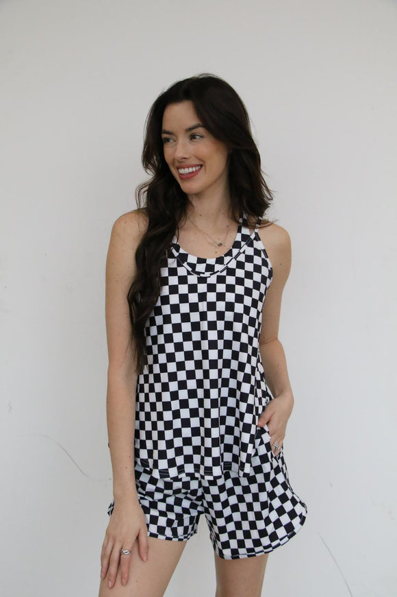 TH5 FLOWY SOLID CHECKER RIB TOP(1 Piece)