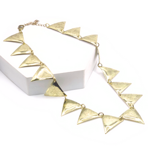 ZN7003-GD Gold Triangles Necklace