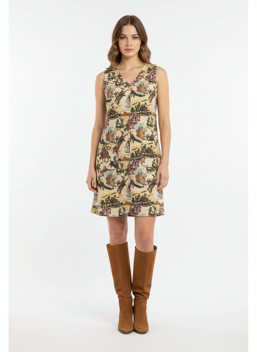 TH1407-  VINTAGE WESTERN  Shift Dress (7 Piece)