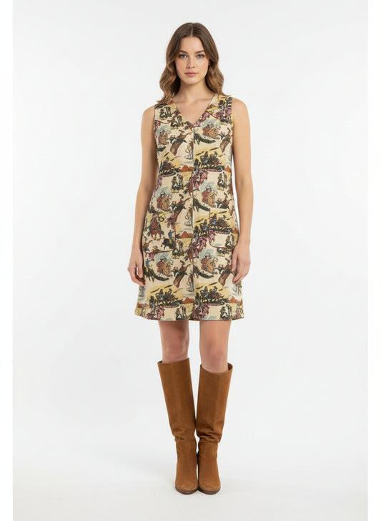 TH1407-  VINTAGE WESTERN  Shift Dress (7 Piece)