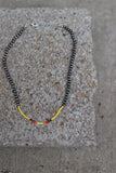 0032 T175 Yellow FAUX SILVER BEAD WITH SEED BEAD MULTI CHOKER NL- NO RESTOCK