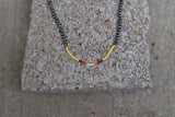 0032 T175 Yellow FAUX SILVER BEAD WITH SEED BEAD MULTI CHOKER NL- NO RESTOCK