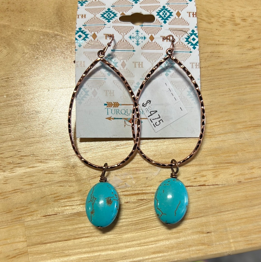 1731 E149 COOPER TEARDROP TURQ OVAL