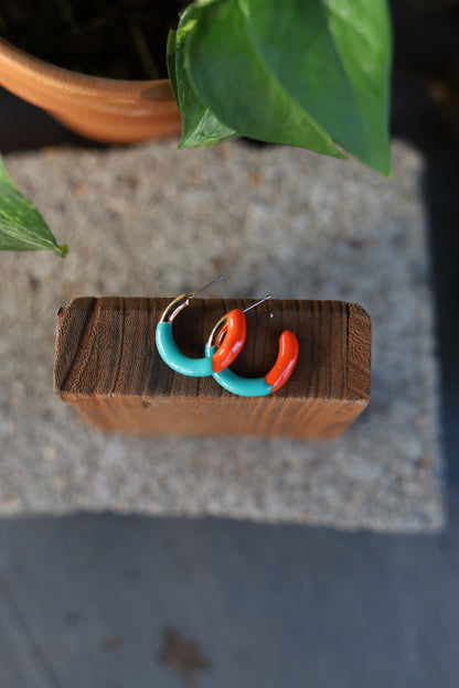 3023  H186 TUR/ RUST HOOP ENAMEL ER SMALL