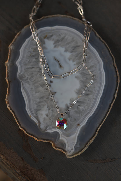 0764 HN206 AB CRYSTAL 2 LAYERED GLOBE CUT RHINESTONE CHAIN NL