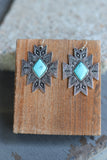 0014 T104 LARGE AZTEC STAMP EARRING