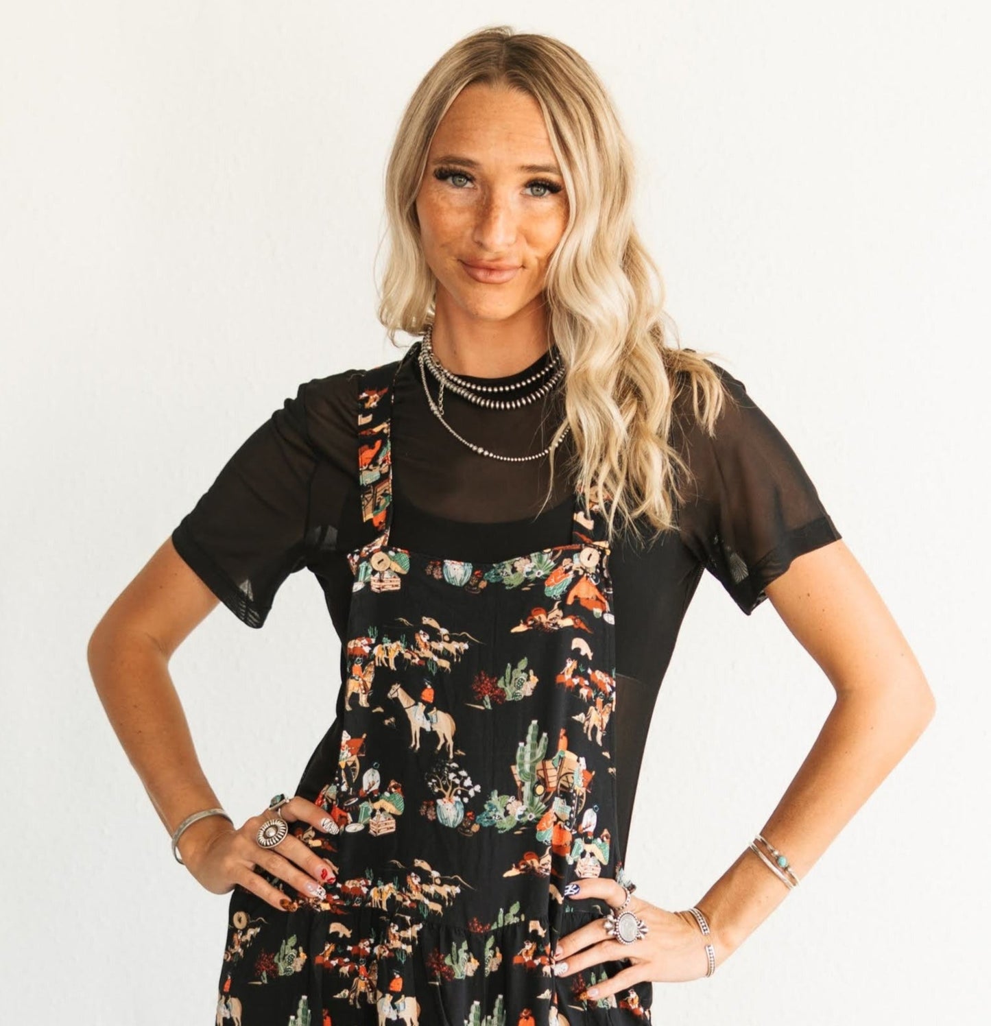 TH86 Overall RUFFLE ROMPER BLACK WAGON (7 Piece)