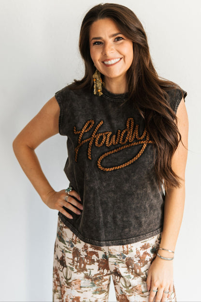 VR3 HOWDY VINTAGE BLACK TANK(6 PIECE- WOMEN)