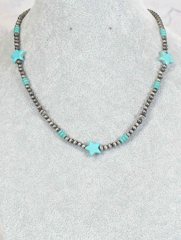 1244 HN199 Star Bead 16” Choker