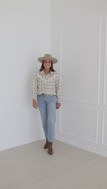 TH75 S182 Floral RUFFLE TOP (1 Pieces)