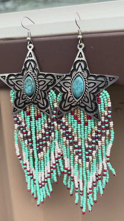 317263 Star Seed Bead Earrings