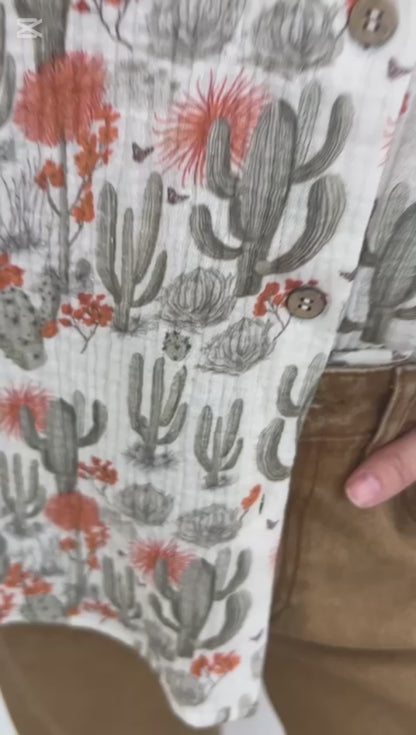 TH1301 S172 CACTUS GAUZE TOP (1 Piece)