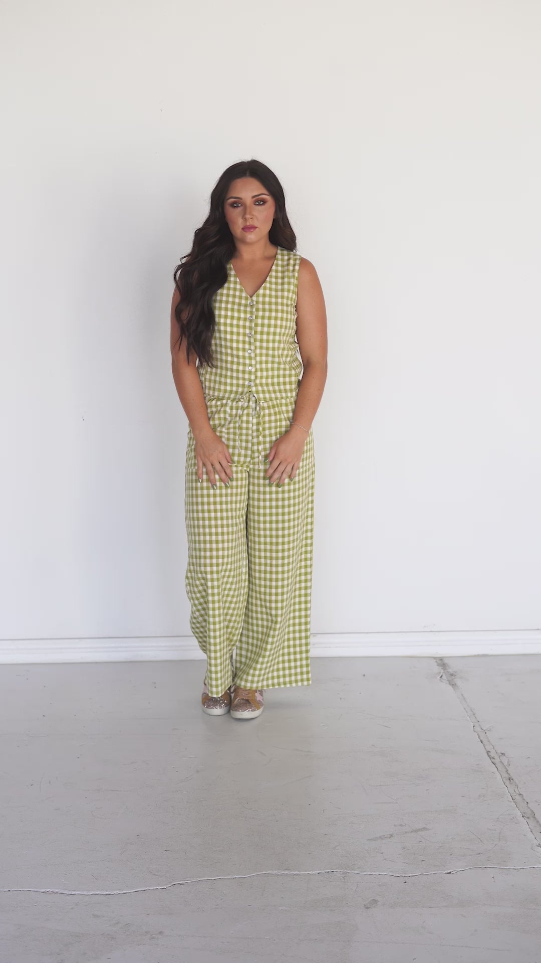 TH160 GREEN GINGHAM SNAP VEST(7 Piece) – Turquoise Haven