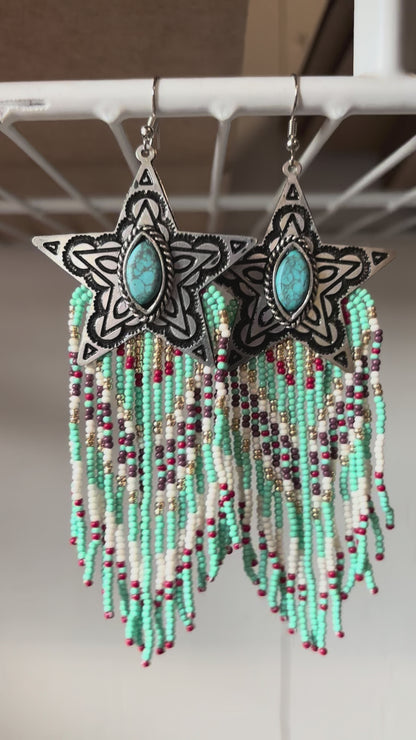 317263 Star Seed Bead Earrings