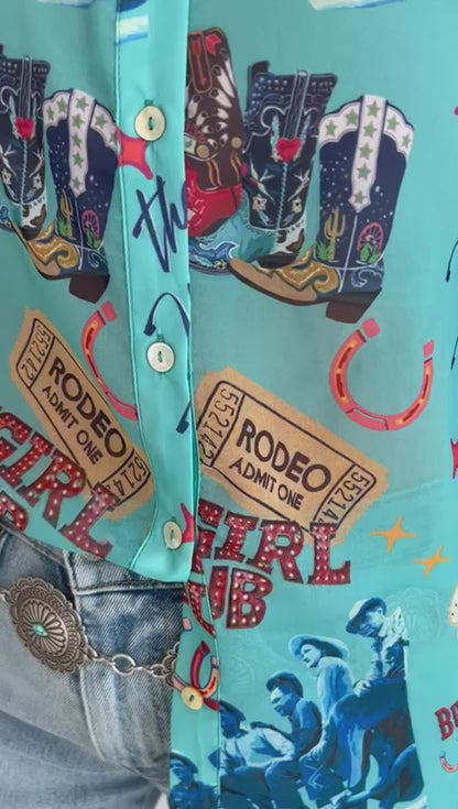 TH11 TURQUOISE COWGIRL COLLAGE  (7 Piece)