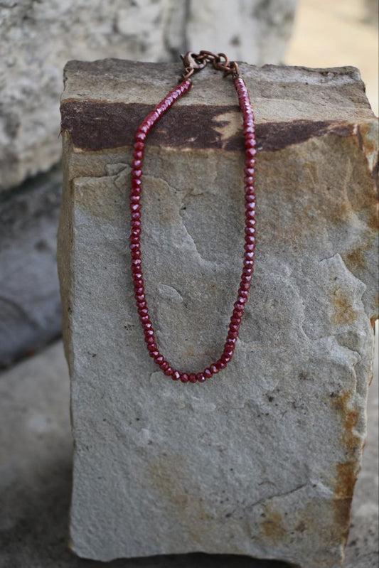 101840C N64 Ruby 1S 2mm 14” Crystal Choker