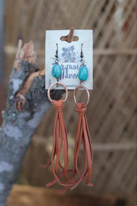 32111 Turquoise Stone Tassel Earring