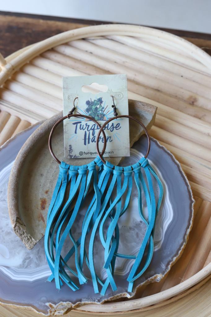 6211 LEATHER FRINGE EARRINGS