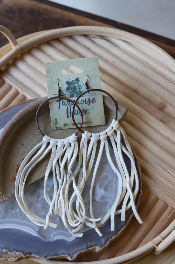 6211 LEATHER FRINGE EARRINGS