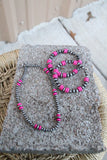 0004 T57 PINK & SILVER BEAD HOOP ER