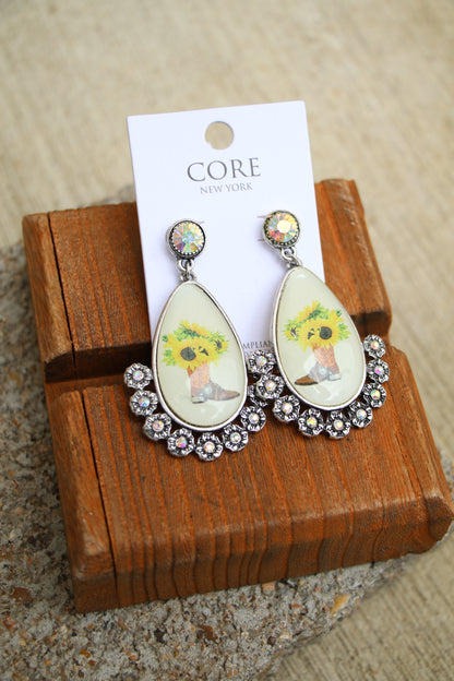 8571 H202 BLING STUD W/ SUNFLOWER BOOT PHOTO ER0