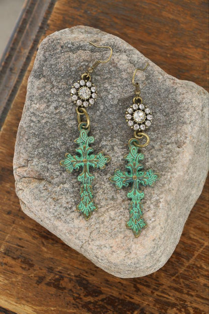 422502 R3-21 PATINA CROSS BLING FLOWER ER