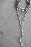 30015 H1658-10MM FAUX SILVER BEAD AND CONCHO 3 STRAND NL
