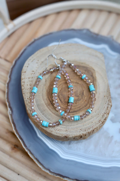 621501 R4-47 CHAM CRYSTAL TURQ LOOP ER